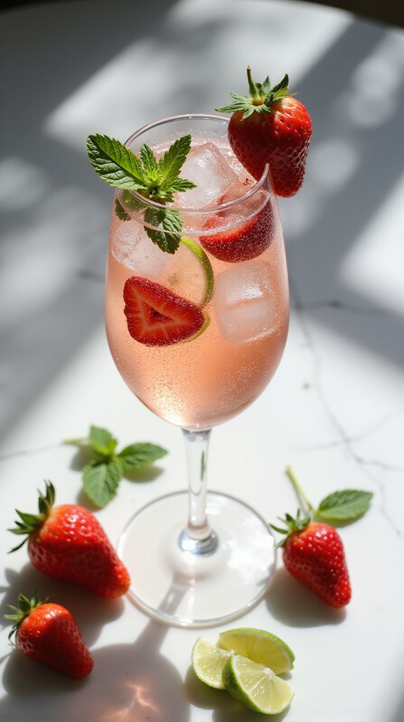 strawberry infused floral spritz