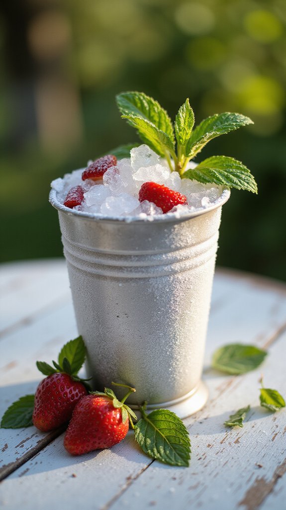 strawberry infused mint julep