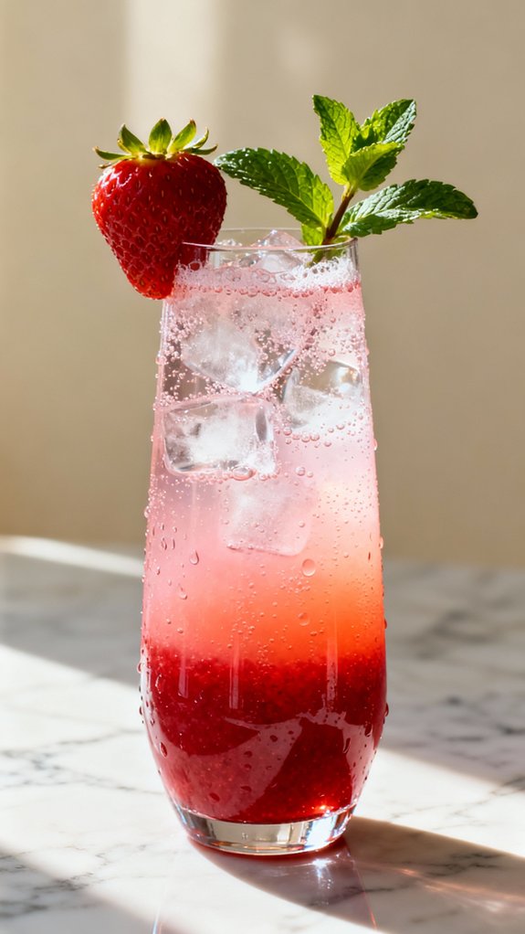 strawberry layered brunch mocktail