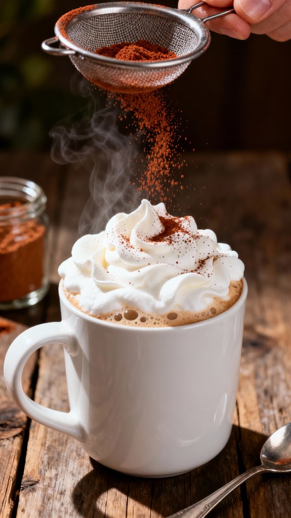 subtle cinnamon dusting technique