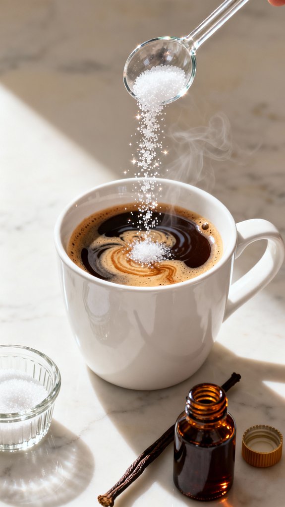 sugar and vanilla added