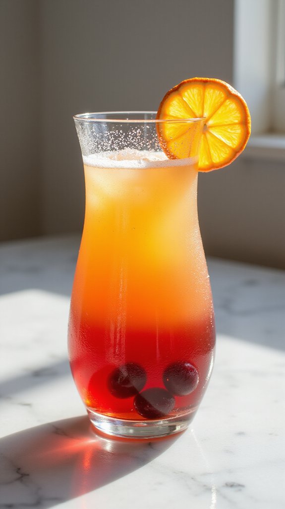 tequila sunrise with cherry twist