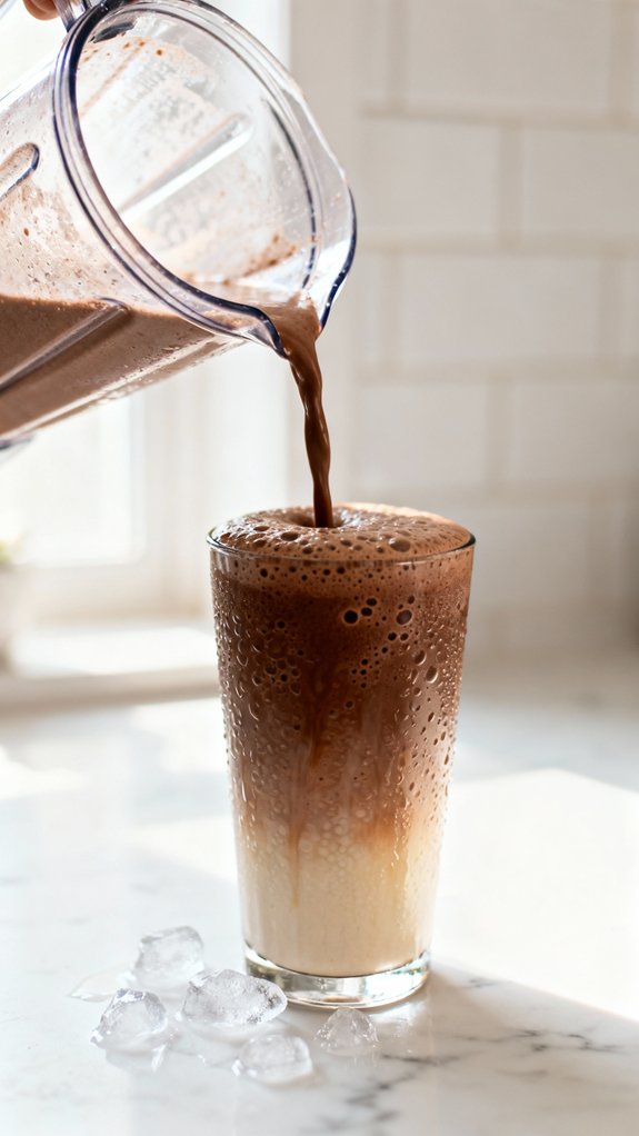 thick frosty frapp poured