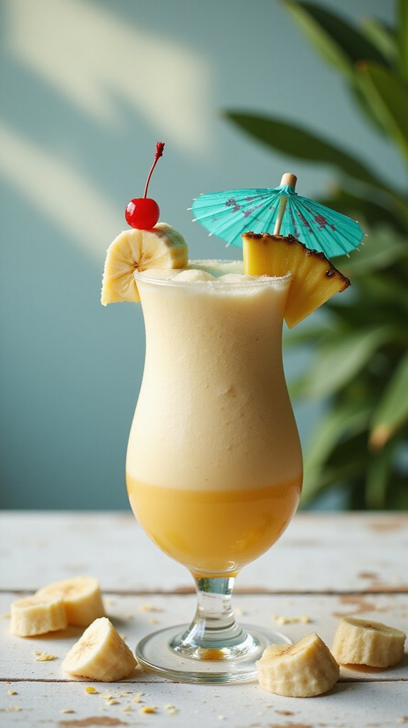 tropical banana dessert cocktail