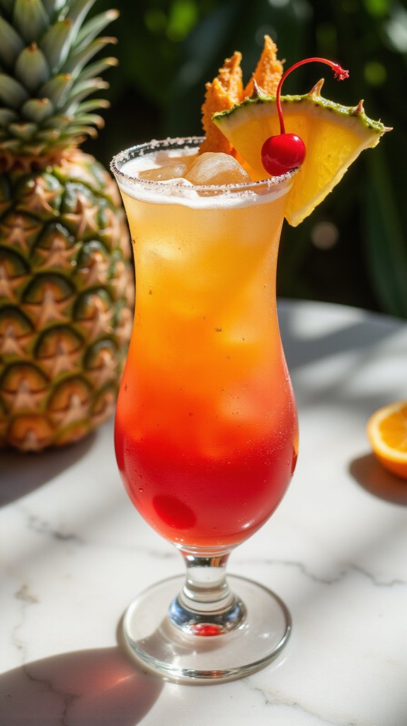 tropical cocktail sunset layers