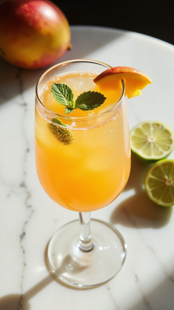 tropical cocktail with prosecco