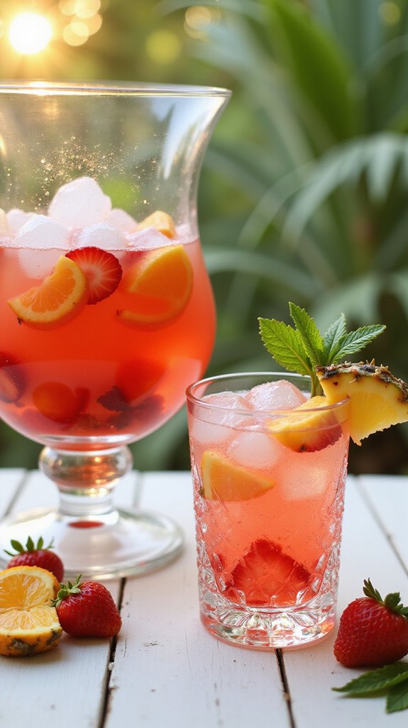 tropical coconut rum punch