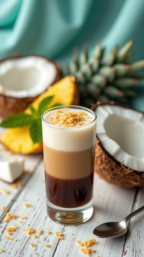 tropical coconut rum shooter