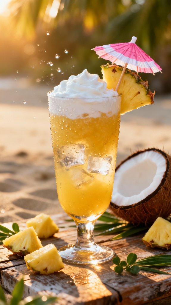 tropical creamy refreshing mocktail