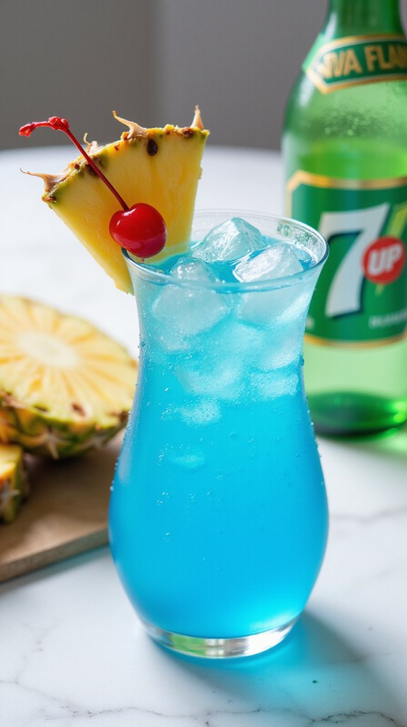 tropical effervescence in blue