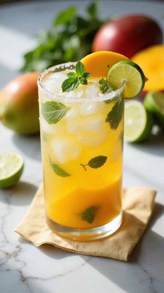 tropical mango mint cocktail