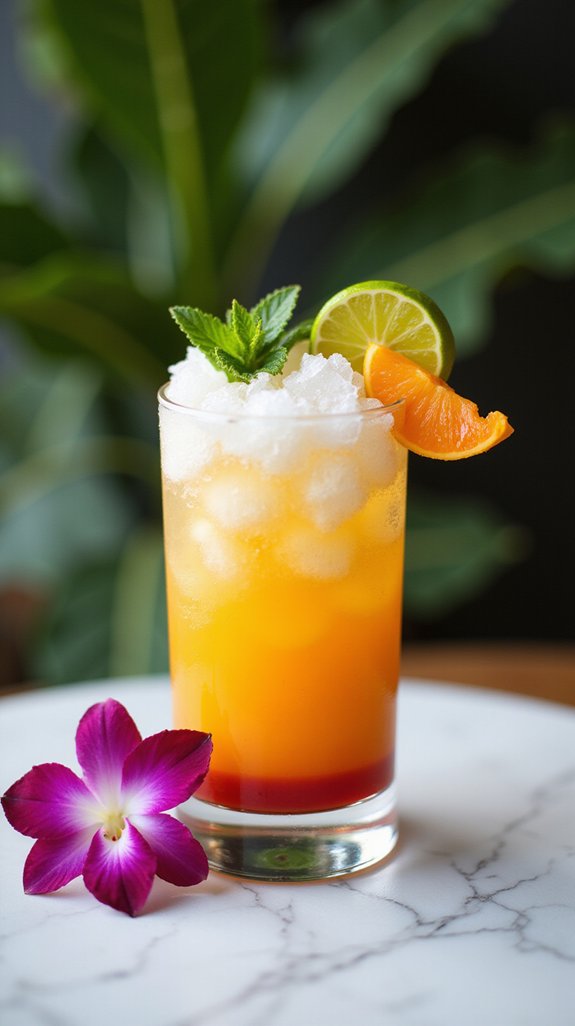 tropical mango rum cocktail