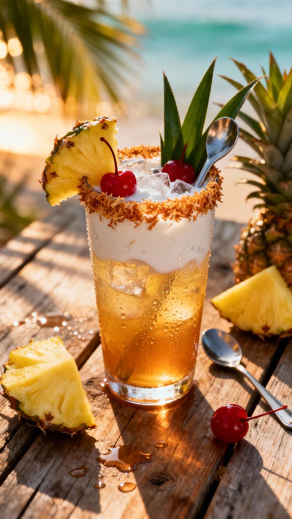 tropical pineapple coconut mocktail