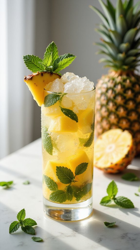 tropical refreshing pineapple cocktail