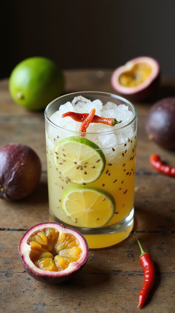 tropical spicy caipirinha variation