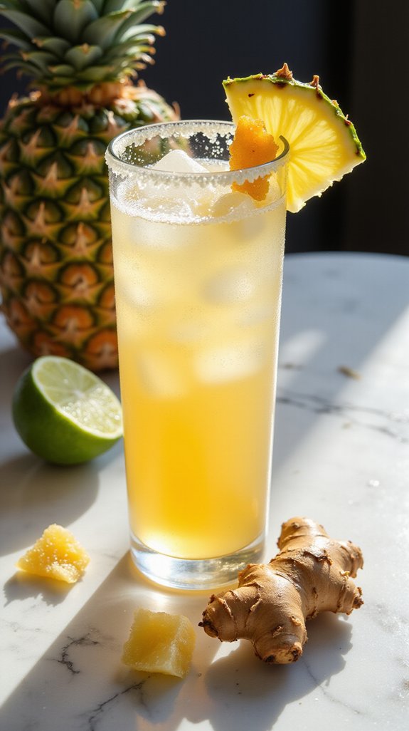 tropical spicy effervescent cocktail