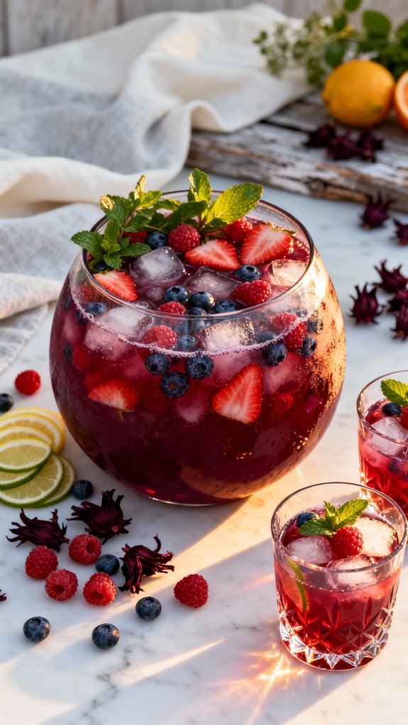 vibrant berry hibiscus mocktail