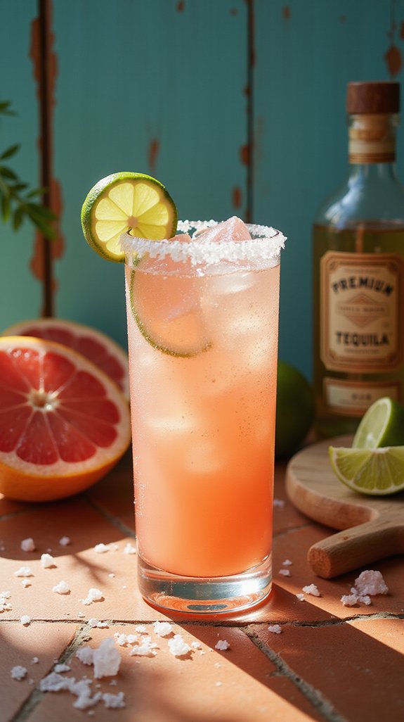 vibrant pink grapefruit cocktail