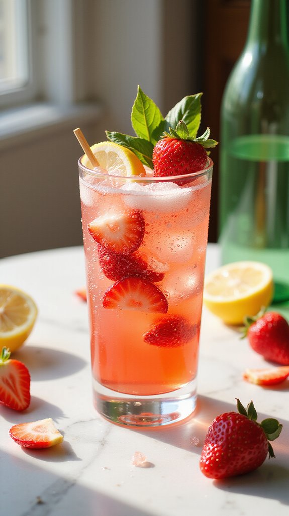 vibrant summer strawberry cocktail