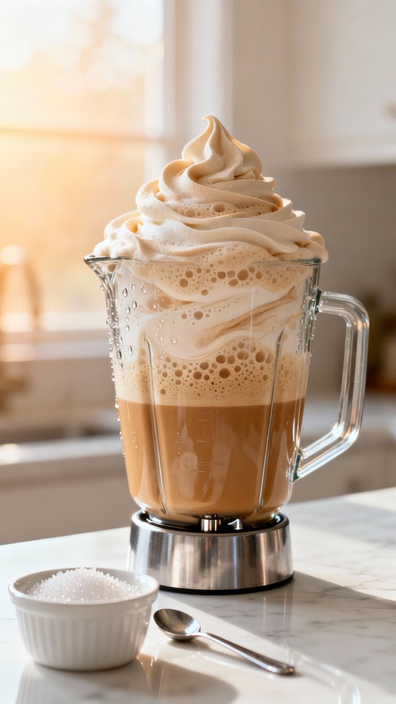 vigorous blending for froth