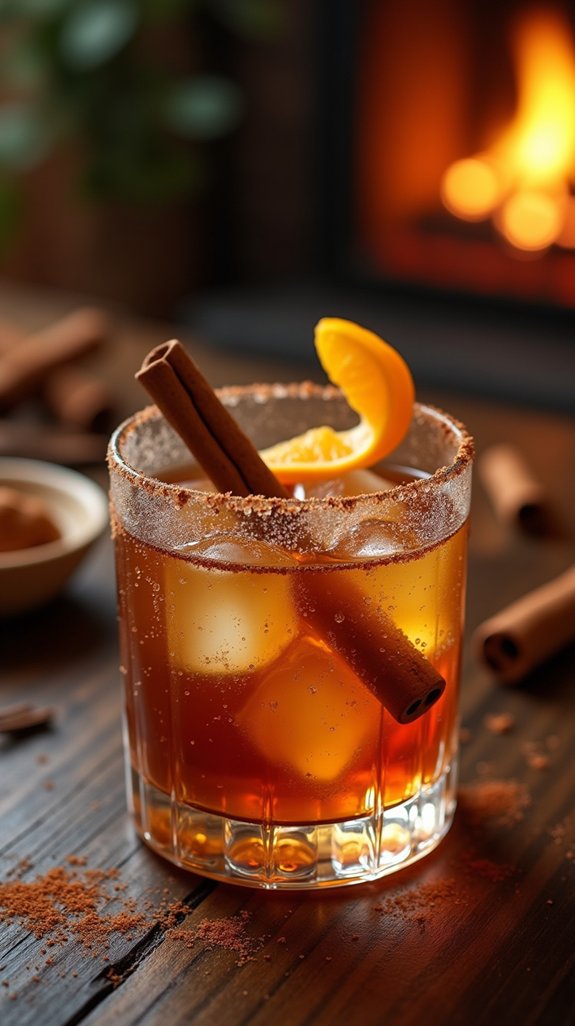warm sweet bourbon infused cocktail
