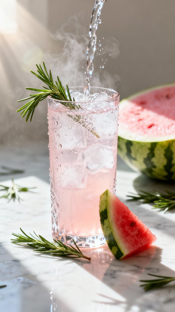 watermelon rosemary mocktail delight