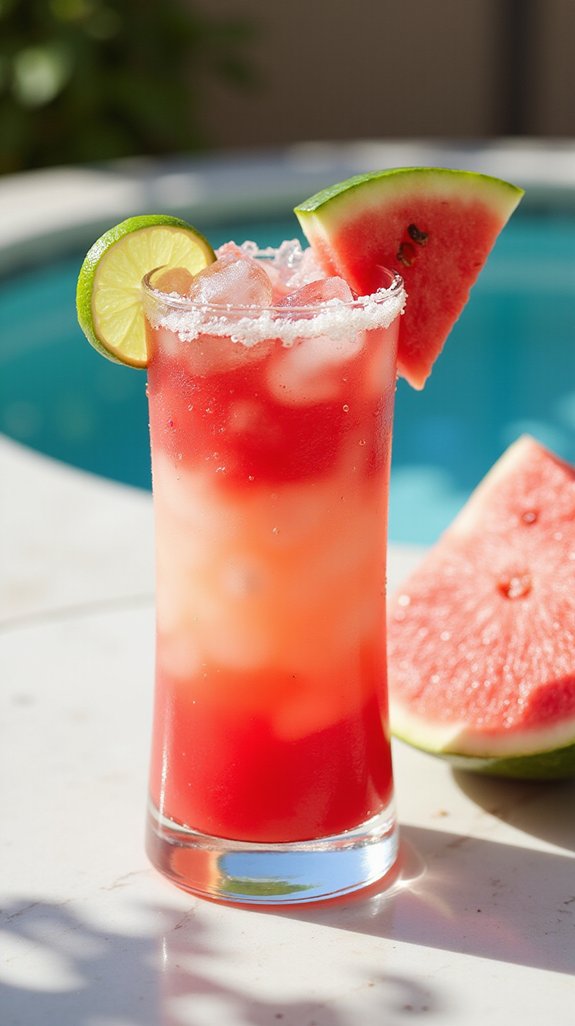 watermelon tequila sunrise cocktail