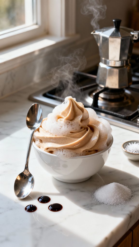 whip sugar with coffee