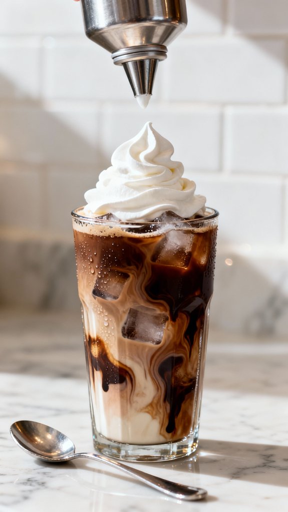 whipped cream transforms iced mocha
