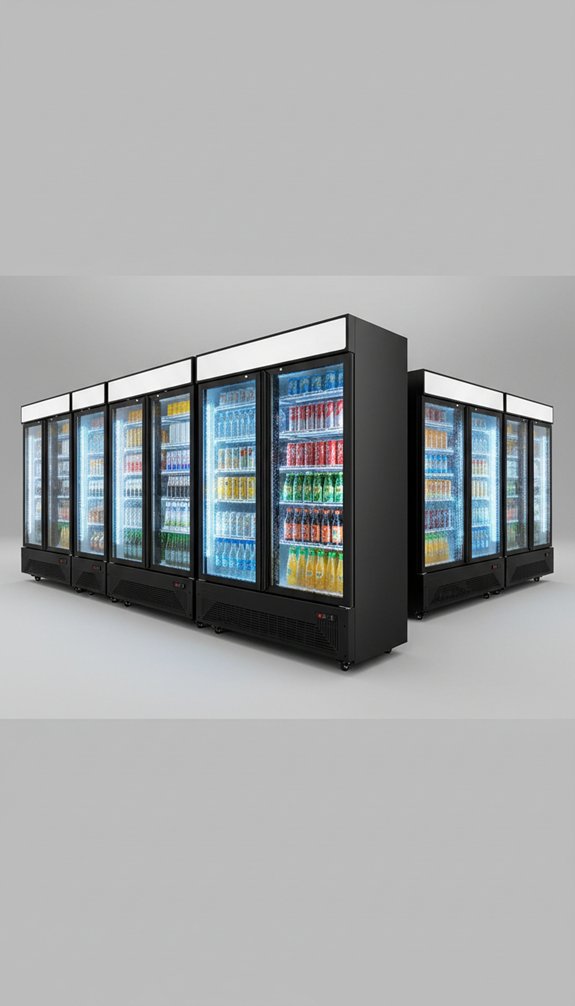 top double door beverage refrigerators